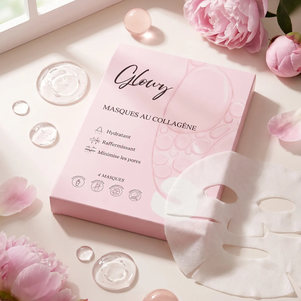 Masque au collagène coréen hydrogel Glowy™