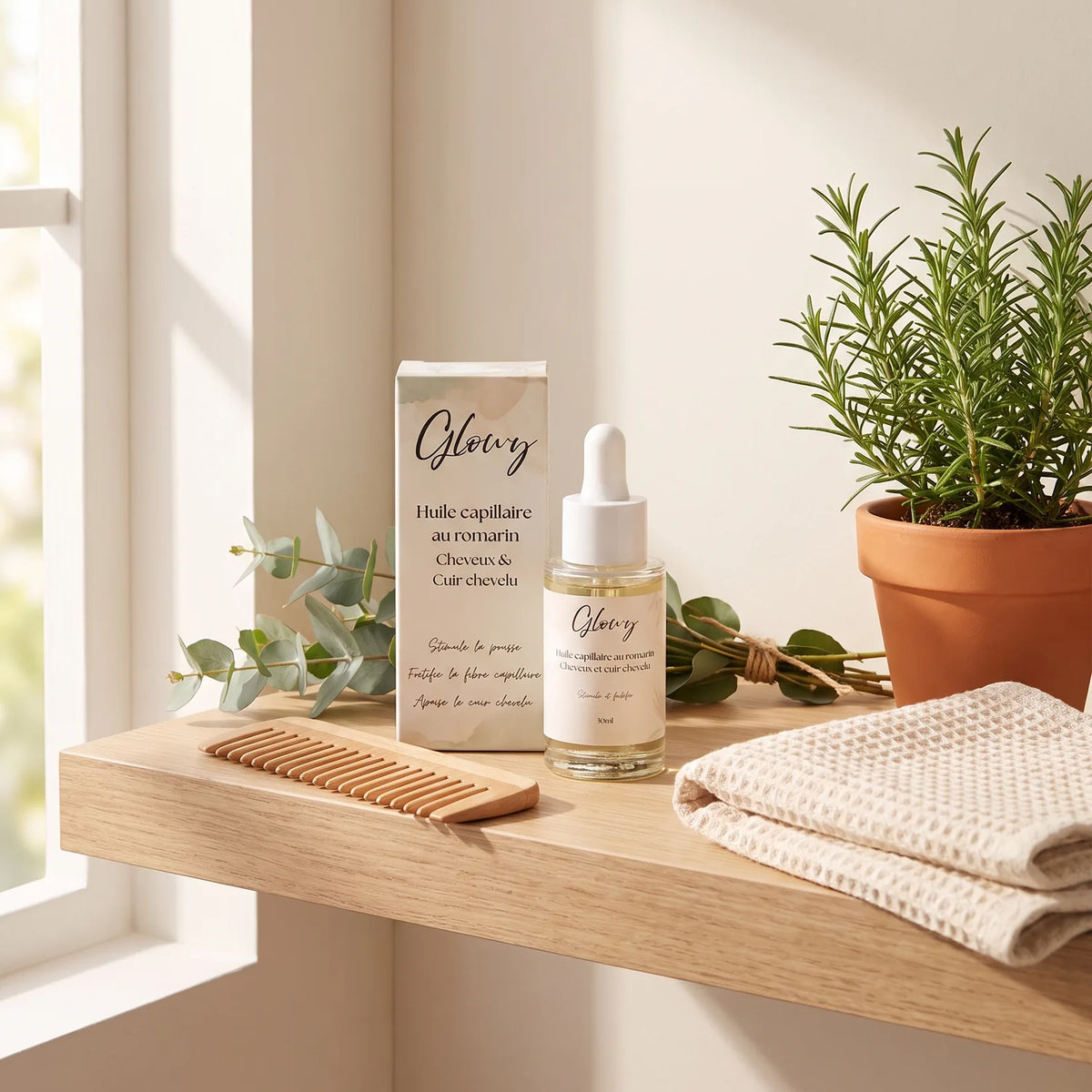 Huile de Romarin pour Cheveux et Cuir Chevelu, Formule Fortifiante