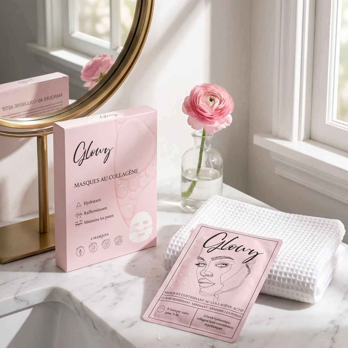 Masque au collagène coréen hydrogel Glowy™