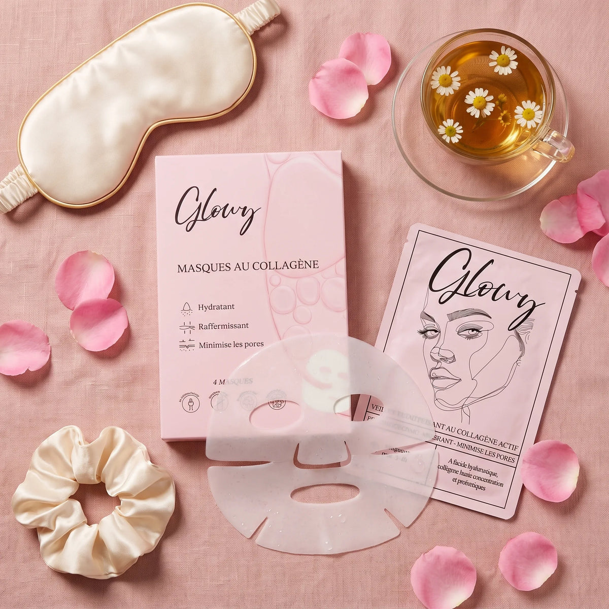 Masque au collagène coréen hydrogel Glowy™