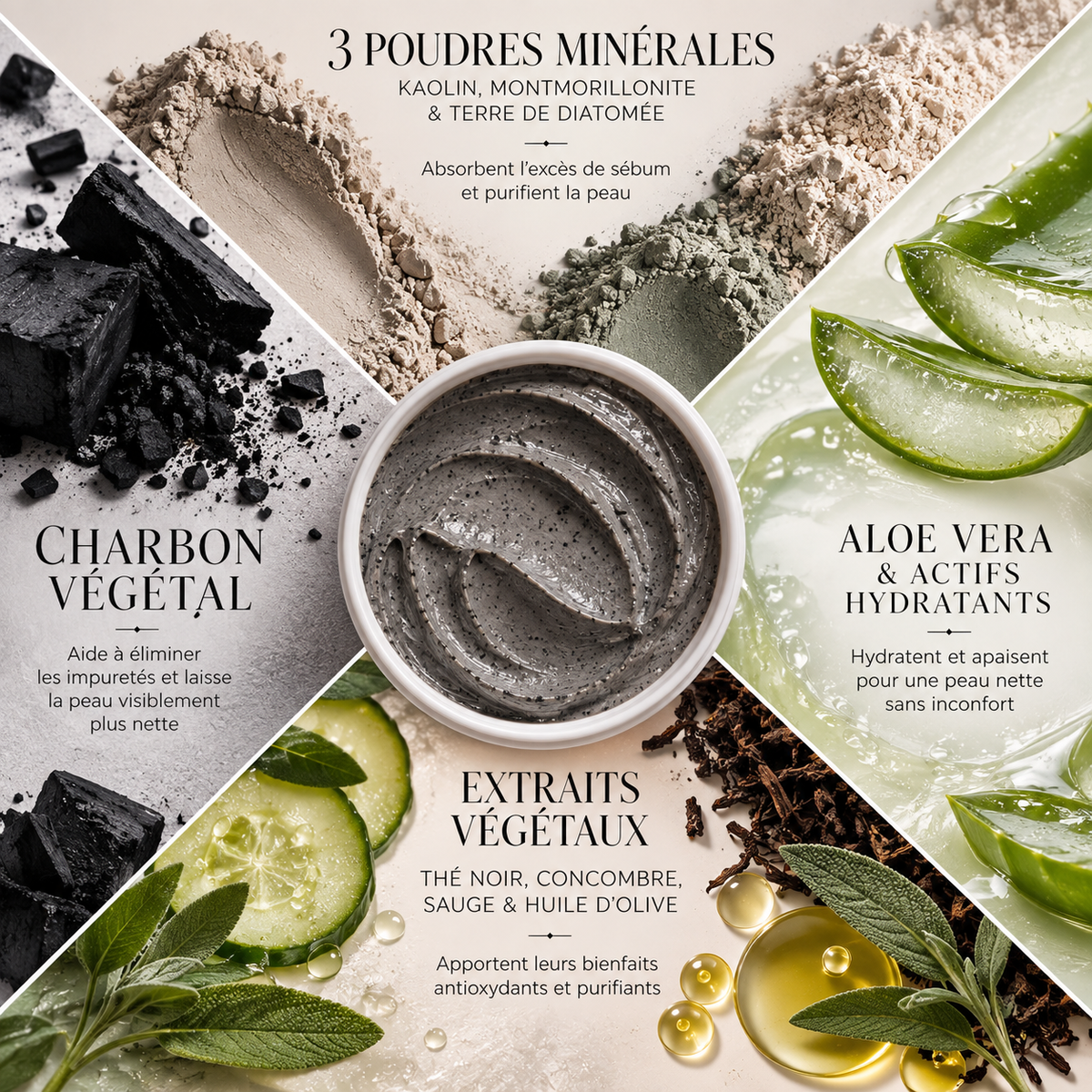 Masque à l'Argile Naturelle pour Pores et Points Noirs