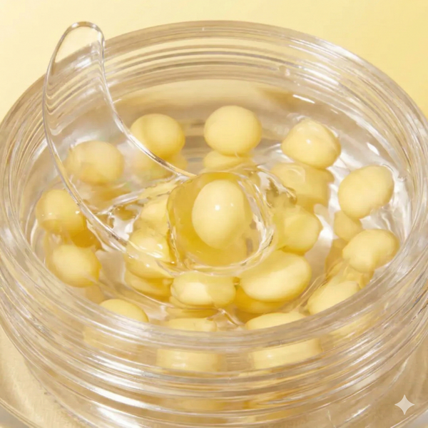 pot de crème vitamine ouvert C avec capsules Glowy