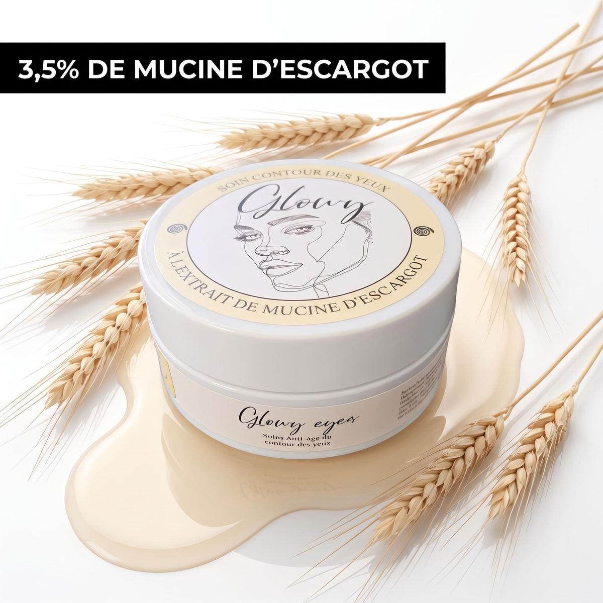 Formule des patchs Glowy Eyes à 3,5 % de mucine d'escargot