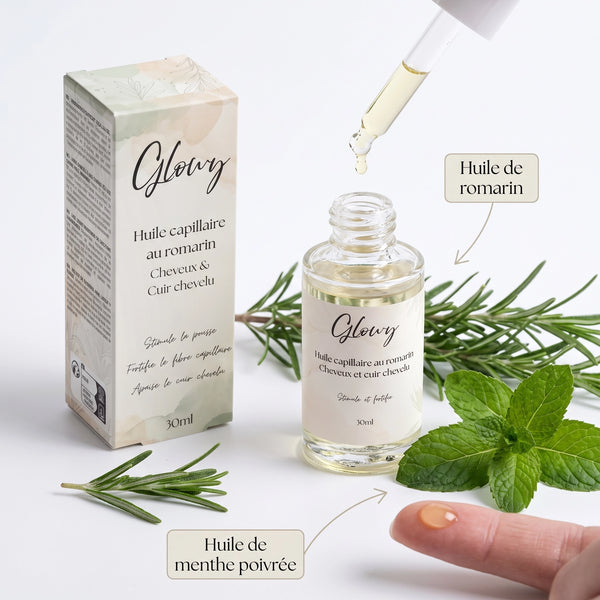 Huile de Romarin pour Cheveux et Cuir Chevelu, Formule Fortifiante
