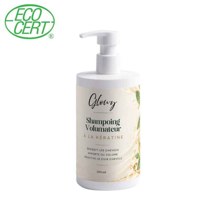 Shampoing volumateur à la kératine Glowy, flacon pompe 390 ml