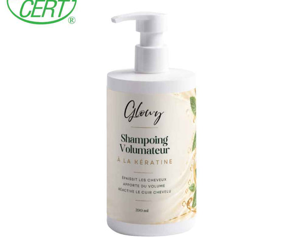 Shampoing volumateur à la kératine Glowy, flacon pompe 390 ml
